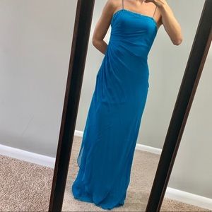 Prom gown Turquoise blue long dress